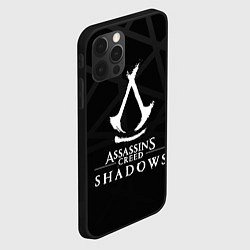 Чехол для iPhone 12 Pro Max Assassins creed shadows - монохромный, цвет: 3D-черный — фото 2