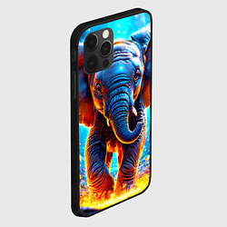 Чехол для iPhone 12 Pro Max Слон и искры под ногами, цвет: 3D-черный — фото 2