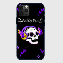 Чехол iPhone 12 Pro Max Evanescence неоновый череп