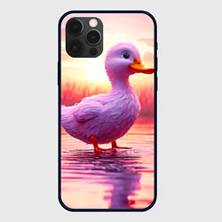 Чехол iPhone 12 Pro Max Уточка на розовом озере