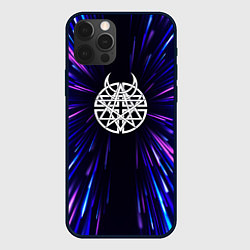 Чехол iPhone 12 Pro Max Disturbed neon energy