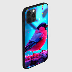 Чехол для iPhone 12 Pro Max Розовый снегирь, цвет: 3D-черный — фото 2