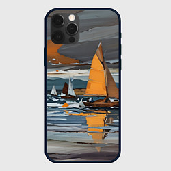 Чехол iPhone 12 Pro Max Живопись с парусниками