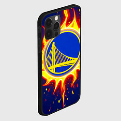 Чехол для iPhone 12 Pro Max Голден Стэйт Уорриорз в огне, цвет: 3D-черный — фото 2