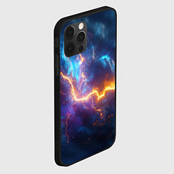 Чехол для iPhone 12 Pro Max Космическая молния текстура, цвет: 3D-черный — фото 2
