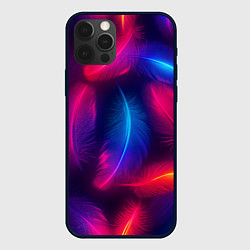 Чехол iPhone 12 Pro Max Вспыхивающие перья - неоновое свечение