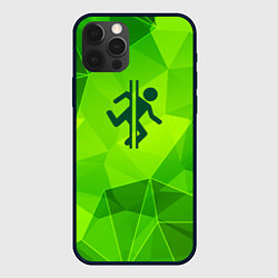 Чехол для iPhone 12 Pro Max Portal green poly, цвет: 3D-черный