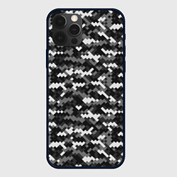 Чехол iPhone 12 Pro Max Серая пиксельная текстура