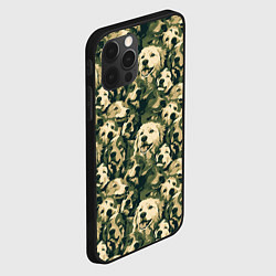Чехол для iPhone 12 Pro Max Камуфляжные собаки, цвет: 3D-черный — фото 2