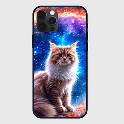 Чехол iPhone 12 Pro Max Ангорская кошка в космосе