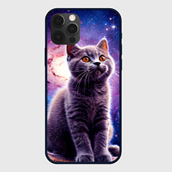 Чехол iPhone 12 Pro Max Британская короткошёрстная кошка в космосе
