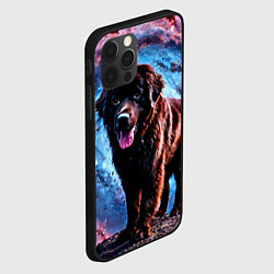 Чехол для iPhone 12 Pro Max Ньюфаундленд в космосе, цвет: 3D-черный — фото 2