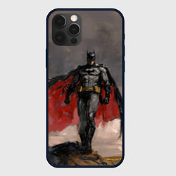 Чехол для iPhone 12 Pro Max Бэтмен стоит на обрыве скалы, цвет: 3D-черный