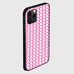 Чехол для iPhone 12 Pro Max Контурный паттерн соединённые сердца, цвет: 3D-черный — фото 2