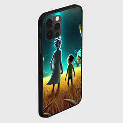 Чехол для iPhone 12 Pro Max Морти и Рик на планете носорогов - неоновое свечен, цвет: 3D-черный — фото 2
