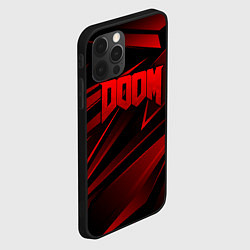 Чехол для iPhone 12 Pro Max Doom - красная абстракция, цвет: 3D-черный — фото 2
