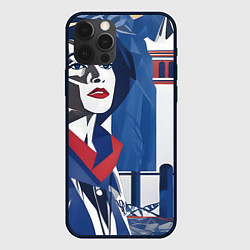 Чехол iPhone 12 Pro Max Девушка с красным шарфом