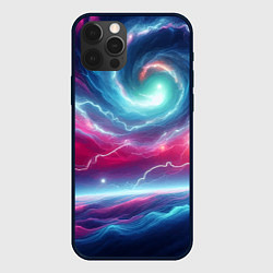 Чехол iPhone 12 Pro Max Spiral neon galaxy - ai art fantasy