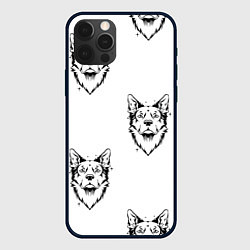 Чехол для iPhone 12 Pro Max Голова собаки, цвет: 3D-черный