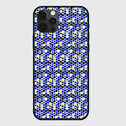 Чехол iPhone 12 Pro Max Киберпанк шестиугольники синие