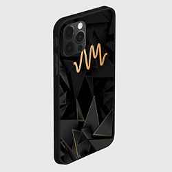 Чехол для iPhone 12 Pro Max Arctic Monkeys golden poly, цвет: 3D-черный — фото 2