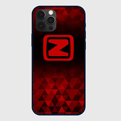 Чехол для iPhone 12 Pro Max Zotye red poly, цвет: 3D-черный