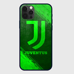 Чехол для iPhone 12 Pro Max Juventus - green gradient, цвет: 3D-черный