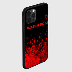Чехол для iPhone 12 Pro Max Watch Dogs - red gradient посередине, цвет: 3D-черный — фото 2