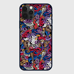 Чехол iPhone 12 Pro Max Музыкальный коллаж