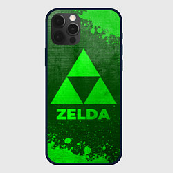 Чехол для iPhone 12 Pro Max Zelda - green gradient, цвет: 3D-черный