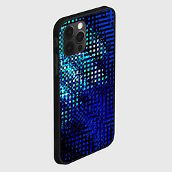 Чехол для iPhone 12 Pro Max Абстракция чёрно-синий текстурированный, цвет: 3D-черный — фото 2