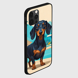 Чехол для iPhone 12 Pro Max Такса и пальма, цвет: 3D-черный — фото 2