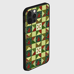 Чехол для iPhone 12 Pro Max Лоскутный рождественский узор, цвет: 3D-черный — фото 2