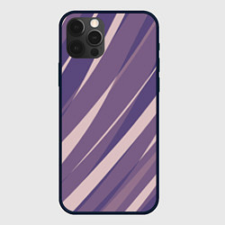 Чехол iPhone 12 Pro Max Фиолетовый абстрактные полосы