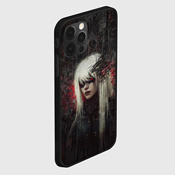 Чехол для iPhone 12 Pro Max Беловолосая девушка-киборг, цвет: 3D-черный — фото 2