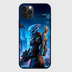 Чехол для iPhone 12 Pro Max Mass Effect - neon glow fantastic, цвет: 3D-черный