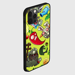 Чехол для iPhone 12 Pro Max Растения против зомби с героями, цвет: 3D-черный — фото 2