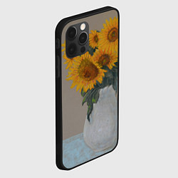 Чехол для iPhone 12 Pro Max Подсолнухи в вазе, цвет: 3D-черный — фото 2