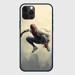 Чехол для iPhone 12 Pro Max Человек паук в прыжке, цвет: 3D-черный