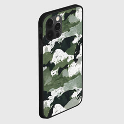Чехол для iPhone 12 Pro Max Зеленый фактурный камуфляж, цвет: 3D-черный — фото 2