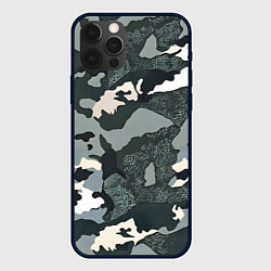 Чехол iPhone 12 Pro Max Темно зеленый камуфляж