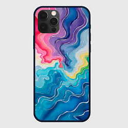 Чехол iPhone 12 Pro Max Абстрактные волны в мраморном стиле