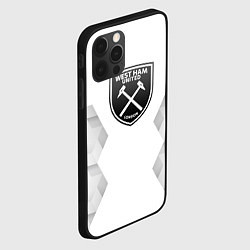 Чехол для iPhone 12 Pro Max West Ham white poly, цвет: 3D-черный — фото 2