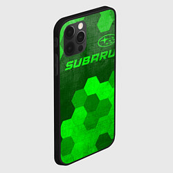 Чехол для iPhone 12 Pro Max Subaru - green gradient посередине, цвет: 3D-черный — фото 2