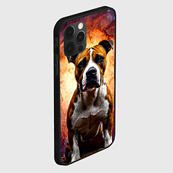 Чехол для iPhone 12 Pro Max Американский стаффордширский терьер в космосе, цвет: 3D-черный — фото 2