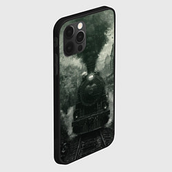 Чехол для iPhone 12 Pro Max Ретро иллюстрация паровоза, цвет: 3D-черный — фото 2