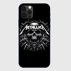 Чехол для iPhone 12 Pro Max Metallica - a skull with roses and thorns, цвет: 3D-черный