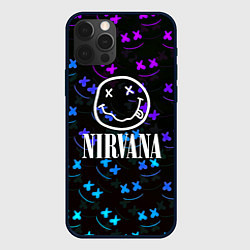 Чехол для iPhone 12 Pro Max Nirvana x marshmello neon, цвет: 3D-черный