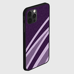 Чехол для iPhone 12 Pro Max Фиолетовый абстрактный с полосой, цвет: 3D-черный — фото 2