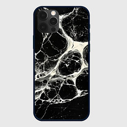 Чехол iPhone 12 Pro Max Бело-черная потертая текстура